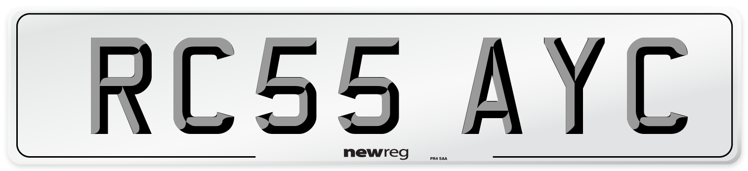 RC55 AYC Number Plate from New Reg